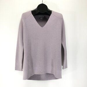 Athleta Hanover V-Neck Sweater Women's Small Lavender Merino Wool Blend Relaxed
